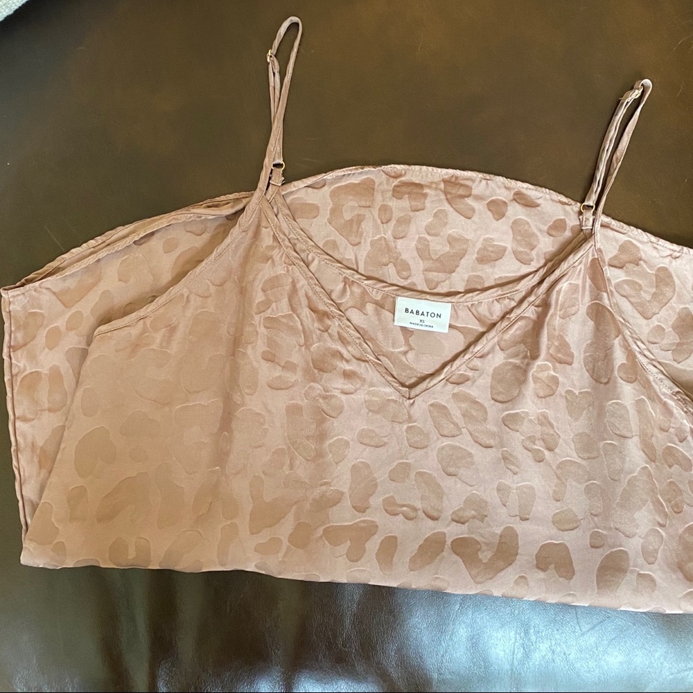 XS Babaton Silk Blend Camisole in Rose Gold